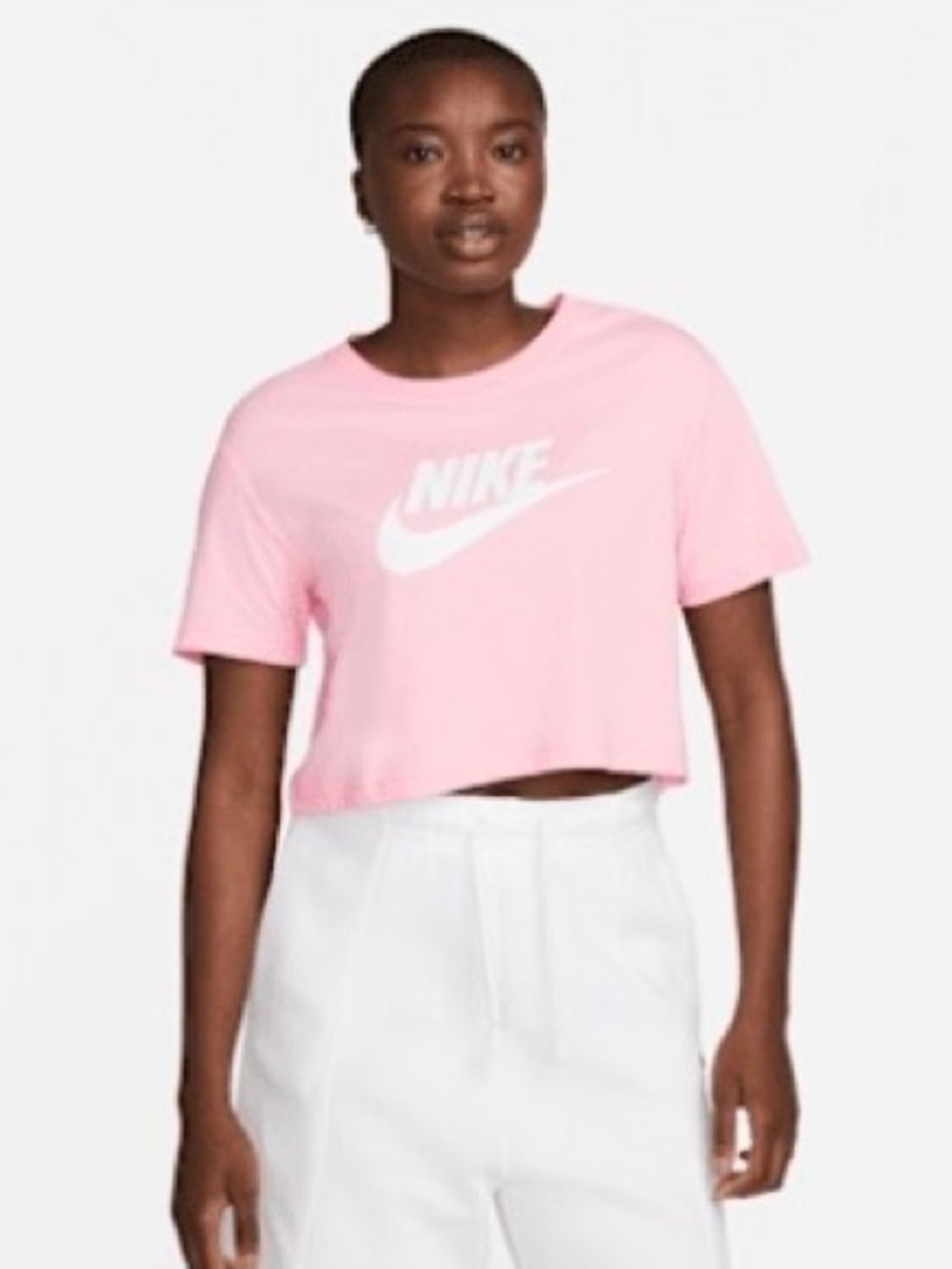 Nike Sportswear Essential Crop Tee | Pink Foam | Size M
